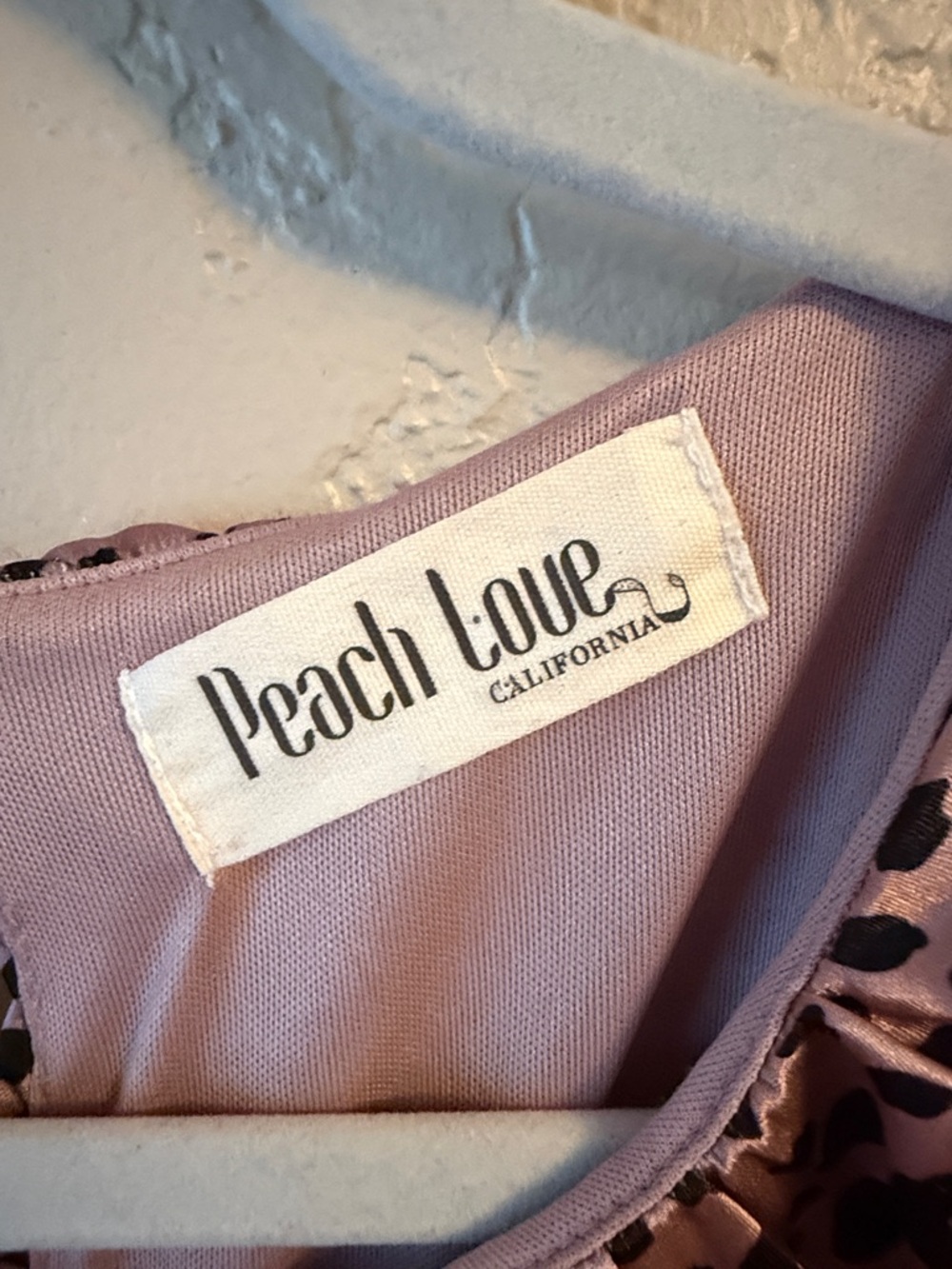 Peach Love Metallic Rose Pink Leopard Spot Knee Length Midi Dress Shiny Tiered M - Picture 7 of 13